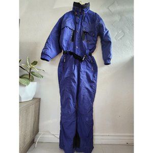 OBERMEYER Vintage One Piece Mens M Ski Suit Snow Bib Snowsuit Blue Thermolite